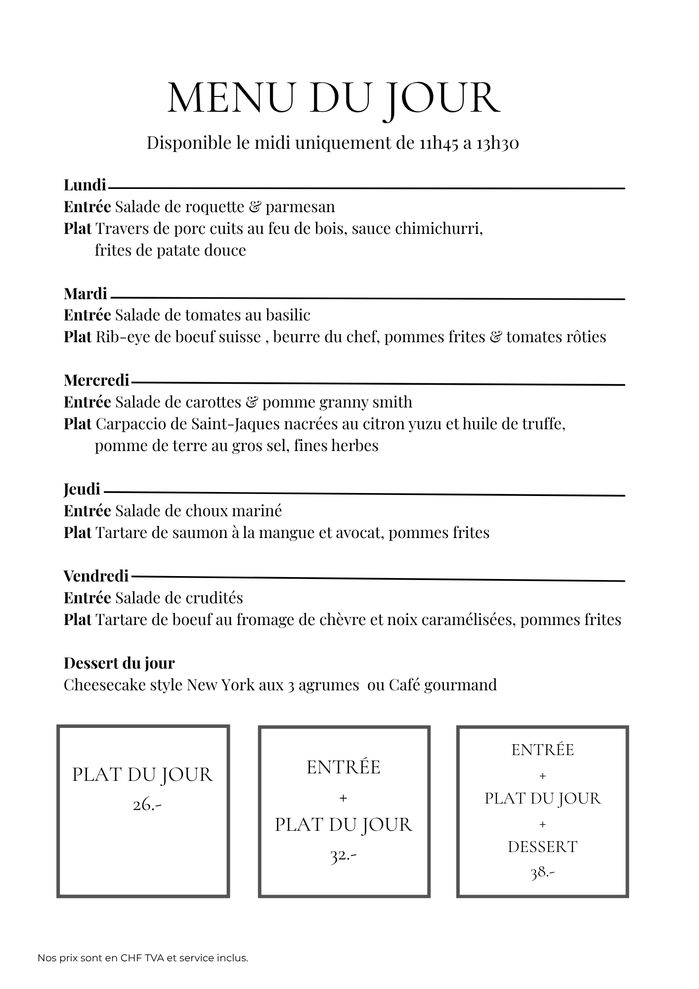 Restaurant Ariana menu — page 1
